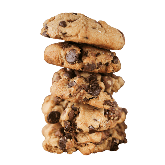Keto Pecan Chocolate Chip Cookies stacked 6