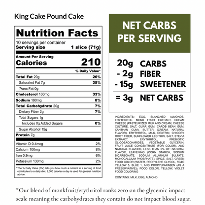 Keto King Cake Pound Cake