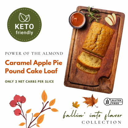 Keto caramel apple pie  loaf on cutting board