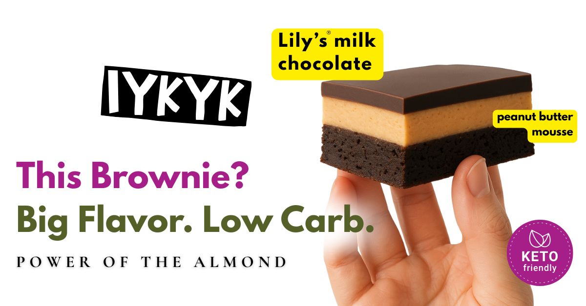 keto buckeye brownie held in hand